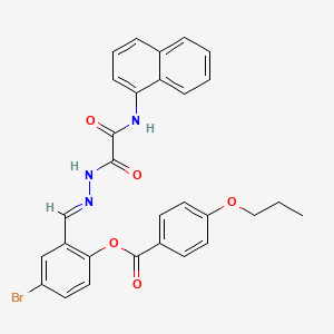 molecular formula C29H24BrN3O5 B12030960 4-Bromo-2-((2-(2-(naphthalen-1-ylamino)-2-oxoacetyl)hydrazono)methyl)phenyl 4-propoxybenzoate CAS No. 769153-23-3