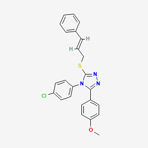 4-(4-chlorophenyl)-3-(4-methoxyphenyl)-5-{[(2E)-3-phenylprop-2-en-1-yl]sulfanyl}-4H-1,2,4-triazole