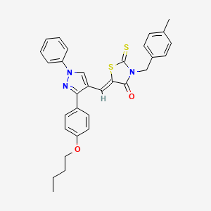 B12031019 (5Z)-5-{[3-(4-butoxyphenyl)-1-phenyl-1H-pyrazol-4-yl]methylene}-3-(4-methylbenzyl)-2-thioxo-1,3-thiazolidin-4-one CAS No. 623935-28-4