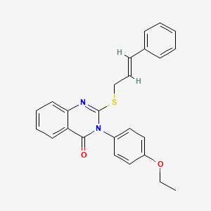 molecular formula C25H22N2O2S B12031035 3-(4-ethoxyphenyl)-2-{[(2E)-3-phenylprop-2-en-1-yl]sulfanyl}quinazolin-4(3H)-one 