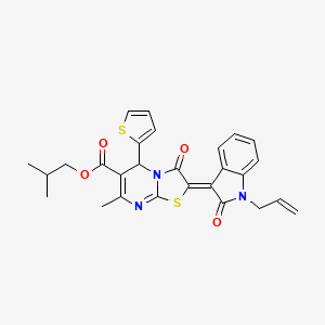 Isobutyl 2-(1-allyl-2-oxoindolin-3-ylidene)-7-methyl-3-oxo-5-(thiophen-2-yl)-3,5-dihydro-2H-thiazolo[3,2-a]pyrimidine-6-carboxylate