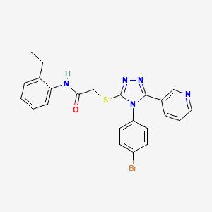 molecular formula C23H20BrN5OS B12031052 2-{[4-(4-bromophenyl)-5-(pyridin-3-yl)-4H-1,2,4-triazol-3-yl]sulfanyl}-N-(2-ethylphenyl)acetamide 