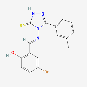 4-((5-Bromo-2-hydroxybenzylidene)amino)-3-(m-tolyl)-1H-1,2,4-triazole-5(4H)-thione