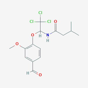 3-methyl-N-[2,2,2-trichloro-1-(4-formyl-2-methoxyphenoxy)ethyl]butanamide