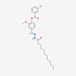 4-(2-Dodecanoylcarbohydrazonoyl)-2-methoxyphenyl 3-bromobenzoate