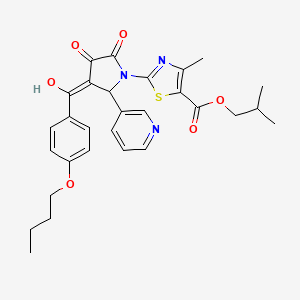 2-methylpropyl 2-{3-[(4-butoxyphenyl)carbonyl]-4-hydroxy-5-oxo-2-(pyridin-3-yl)-2,5-dihydro-1H-pyrrol-1-yl}-4-methyl-1,3-thiazole-5-carboxylate