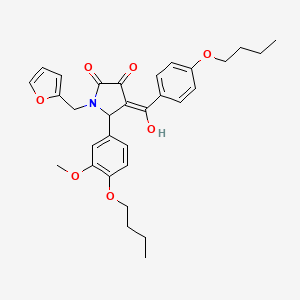 molecular formula C31H35NO7 B12031155 5-(4-Butoxy-3-methoxyphenyl)-4-(4-butoxybenzoyl)-1-(furan-2-ylmethyl)-3-hydroxy-1H-pyrrol-2(5H)-one CAS No. 617695-85-9