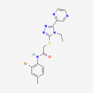 molecular formula C17H17BrN6OS B12031177 N-(2-Bromo-4-methylphenyl)-2-((4-ethyl-5-(pyrazin-2-yl)-4H-1,2,4-triazol-3-yl)thio)acetamide CAS No. 575470-38-1