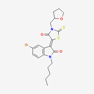 5-(5-Bromo-2-oxo-1-pentylindolin-3-ylidene)-3-((tetrahydrofuran-2-yl)methyl)-2-thioxothiazolidin-4-one