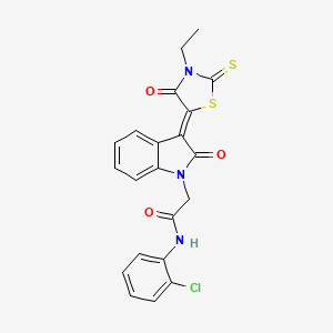 N-(2-chlorophenyl)-2-[(3Z)-3-(3-ethyl-4-oxo-2-thioxo-1,3-thiazolidin-5-ylidene)-2-oxo-2,3-dihydro-1H-indol-1-yl]acetamide