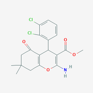 molecular formula C19H19Cl2NO4 B12031232 methyl 2-amino-4-(2,3-dichlorophenyl)-7,7-dimethyl-5-oxo-5,6,7,8-tetrahydro-4H-chromene-3-carboxylate 