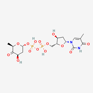 molecular formula C16H24N2O14P2 B1203124 dTDP-4-氧代-2,6-二脱氧-α-D-葡萄糖 
