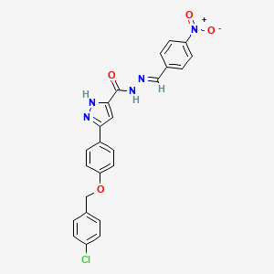 5-(4-((4-Chlorobenzyl)oxy)phenyl)-N'-(4-nitrobenzylidene)-1H-pyrazole-3-carbohydrazide