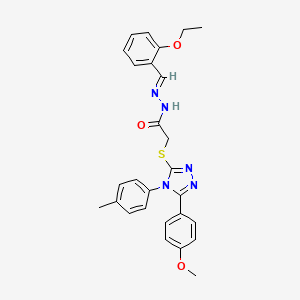 N'-[(E)-(2-ethoxyphenyl)methylidene]-2-{[5-(4-methoxyphenyl)-4-(4-methylphenyl)-4H-1,2,4-triazol-3-yl]sulfanyl}acetohydrazide