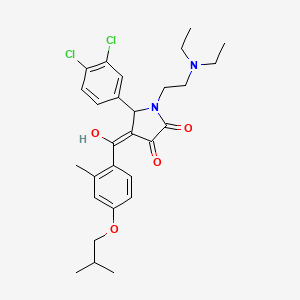 molecular formula C28H34Cl2N2O4 B12031257 5-(3,4-dichlorophenyl)-1-[2-(diethylamino)ethyl]-3-hydroxy-4-(4-isobutoxy-2-methylbenzoyl)-1,5-dihydro-2H-pyrrol-2-one 