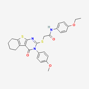 N-(4-ethoxyphenyl)-2-{[3-(4-methoxyphenyl)-4-oxo-3,4,5,6,7,8-hexahydro[1]benzothieno[2,3-d]pyrimidin-2-yl]sulfanyl}acetamide