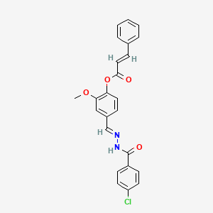 [4-[(E)-[(4-chlorobenzoyl)hydrazinylidene]methyl]-2-methoxyphenyl] (E)-3-phenylprop-2-enoate