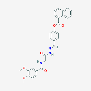 4-(2-(((3,4-Dimethoxybenzoyl)amino)acetyl)carbohydrazonoyl)phenyl 1-naphthoate