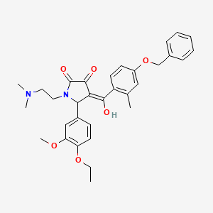 molecular formula C32H36N2O6 B12031360 4-(4-(Benzyloxy)-2-methylbenzoyl)-1-(2-(dimethylamino)ethyl)-5-(4-ethoxy-3-methoxyphenyl)-3-hydroxy-1H-pyrrol-2(5H)-one CAS No. 500268-32-6