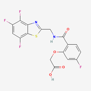 molecular formula C17H10F4N2O4S B1203139 [5-Fluoro-2-({[(4,5,7-trifluoro-1,3-benzothiazol-2-YL)methyl]amino}carbonyl)phenoxy]acetic acid 