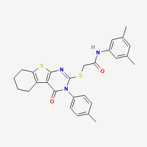 N-(3,5-dimethylphenyl)-2-{[3-(4-methylphenyl)-4-oxo-3,4,5,6,7,8-hexahydro[1]benzothieno[2,3-d]pyrimidin-2-yl]sulfanyl}acetamide