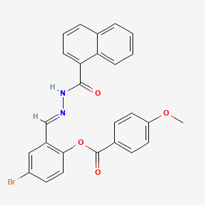 4-Bromo-2-(2-(1-naphthoyl)carbohydrazonoyl)phenyl 4-methoxybenzoate