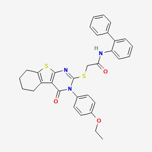 N-(biphenyl-2-yl)-2-{[3-(4-ethoxyphenyl)-4-oxo-3,4,5,6,7,8-hexahydro[1]benzothieno[2,3-d]pyrimidin-2-yl]sulfanyl}acetamide