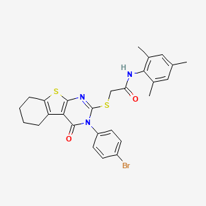 2-{[3-(4-Bromophenyl)-4-oxo-3,4,5,6,7,8-hexahydro[1]benzothieno[2,3-D]pyrimidin-2-YL]sulfanyl}-N-mesitylacetamide