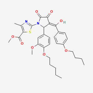 methyl 2-{3-(4-butoxybenzoyl)-4-hydroxy-2-[3-methoxy-4-(pentyloxy)phenyl]-5-oxo-2,5-dihydro-1H-pyrrol-1-yl}-4-methyl-1,3-thiazole-5-carboxylate