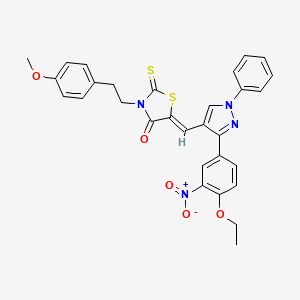 5-((3-(4-Ethoxy-3-nitrophenyl)-1-phenyl-1H-pyrazol-4-yl)methylene)-3-(4-methoxyphenethyl)-2-thioxothiazolidin-4-one