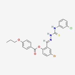 [4-bromo-2-[(E)-[(3-chlorophenyl)carbamothioylhydrazinylidene]methyl]phenyl] 4-propoxybenzoate