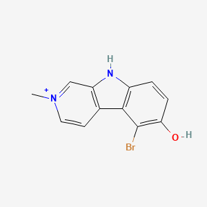 molecular formula C12H10BrN2O+ B1203163 5-bromo-2-methyl-9H-pyrido[3,4-b]indol-2-ium-6-ol 