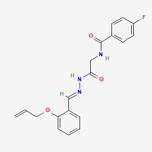 4-fluoro-N-[2-oxo-2-[(2E)-2-[(2-prop-2-enoxyphenyl)methylidene]hydrazinyl]ethyl]benzamide