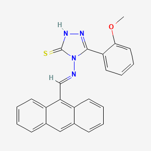 4-{[(E)-9-anthrylmethylidene]amino}-5-(2-methoxyphenyl)-4H-1,2,4-triazole-3-thiol