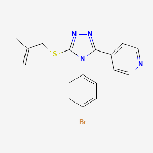 4-(4-(4-Bromophenyl)-5-((2-methylallyl)thio)-4H-1,2,4-triazol-3-yl)pyridine