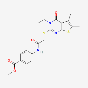 Methyl 4-({[(3-ethyl-5,6-dimethyl-4-oxo-3,4-dihydrothieno[2,3-d]pyrimidin-2-yl)sulfanyl]acetyl}amino)benzoate