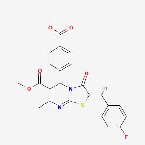 Methyl 2-(4-fluorobenzylidene)-5-(4-(methoxycarbonyl)phenyl)-7-methyl-3-oxo-3,5-dihydro-2H-thiazolo[3,2-a]pyrimidine-6-carboxylate