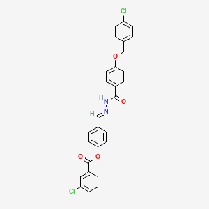 4-(2-(4-((4-Chlorobenzyl)oxy)benzoyl)carbohydrazonoyl)phenyl 3-chlorobenzoate