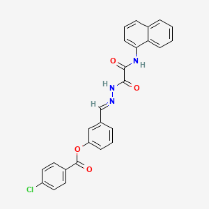 3-((2-(2-(Naphthalen-1-ylamino)-2-oxoacetyl)hydrazono)methyl)phenyl 4-chlorobenzoate