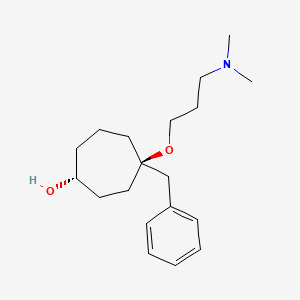 molecular formula C19H31NO2 B1203188 Cycloheptanol, 4-(3-(dimethylamino)propoxy)-4-(phenylmethyl)-, cis- CAS No. 71491-68-4