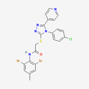 2-{[4-(4-chlorophenyl)-5-(4-pyridinyl)-4H-1,2,4-triazol-3-yl]sulfanyl}-N-(2,6-dibromo-4-methylphenyl)acetamide