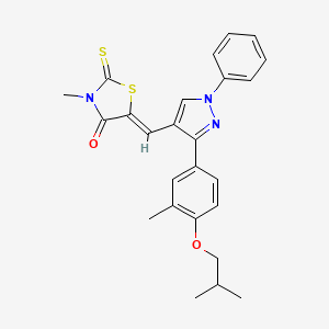 (5Z)-5-{[3-(4-Isobutoxy-3-methylphenyl)-1-phenyl-1H-pyrazol-4-YL]methylene}-3-methyl-2-thioxo-1,3-thiazolidin-4-one