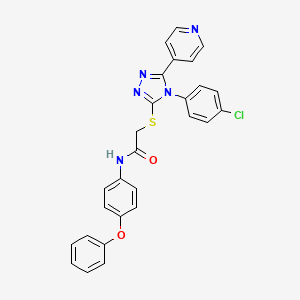 2-{[4-(4-chlorophenyl)-5-(pyridin-4-yl)-4H-1,2,4-triazol-3-yl]sulfanyl}-N-(4-phenoxyphenyl)acetamide