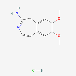 molecular formula C12H15ClN2O2 B1203206 7,8-dimethoxy-1H-3-benzazepin-2-amine hydrochloride CAS No. 93270-40-7