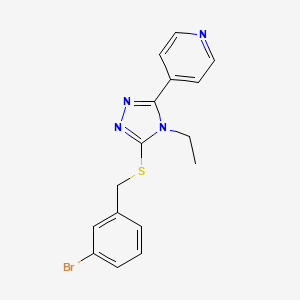 4-{5-[(3-bromobenzyl)sulfanyl]-4-ethyl-4H-1,2,4-triazol-3-yl}pyridine