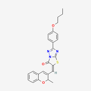 (5E)-2-(4-Butoxyphenyl)-5-[(2-methyl-2H-chromen-3-YL)methylene][1,3]thiazolo[3,2-B][1,2,4]triazol-6(5H)-one