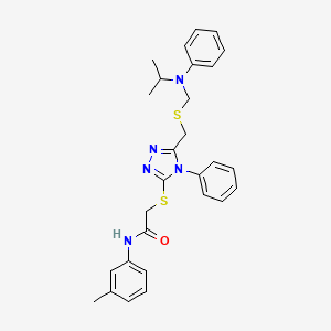 2-((5-((((Isopropyl(phenyl)amino)methyl)thio)methyl)-4-phenyl-4H-1,2,4-triazol-3-yl)thio)-N-(m-tolyl)acetamide