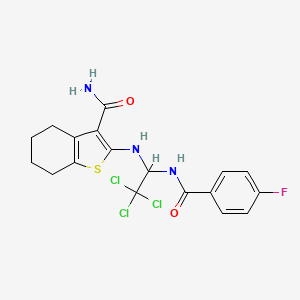 2-({2,2,2-Trichloro-1-[(4-fluorobenzoyl)amino]ethyl}amino)-4,5,6,7-tetrahydro-1-benzothiophene-3-carboxamide