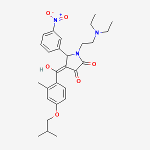 1-[2-(diethylamino)ethyl]-3-hydroxy-4-(4-isobutoxy-2-methylbenzoyl)-5-(3-nitrophenyl)-1,5-dihydro-2H-pyrrol-2-one