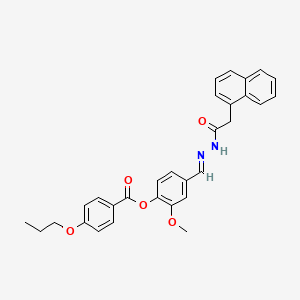 2-Methoxy-4-(2-(1-naphthylacetyl)carbohydrazonoyl)phenyl 4-propoxybenzoate